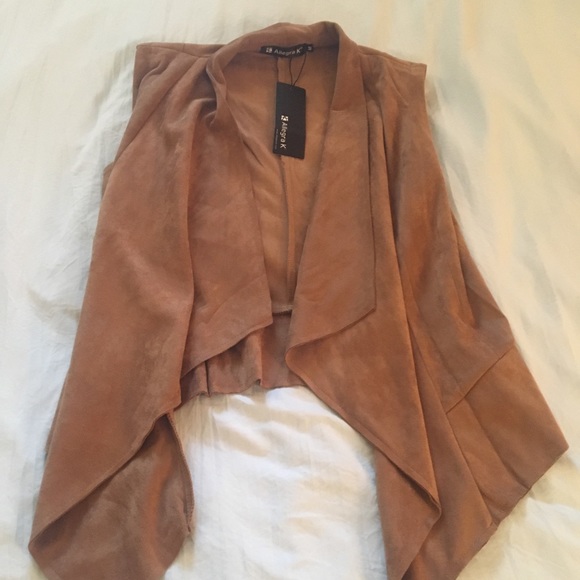 NWT Allegra K Faux Suede Vest - Picture 3 of 5